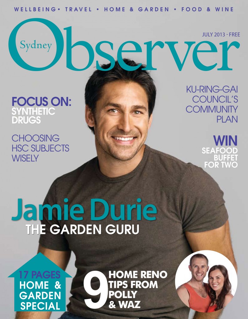 Sydney Observer  July 2013 cover issue with Jamie Durie.
