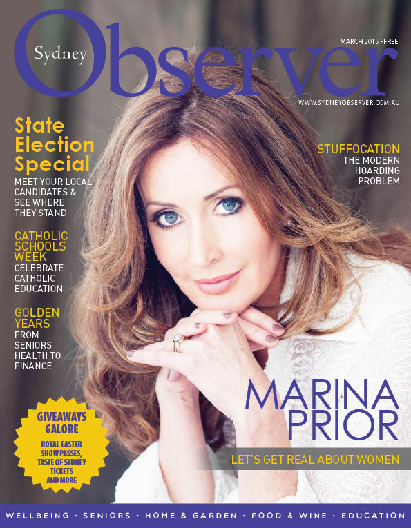 Sydney Observer March 2015 cover with Marina Prior