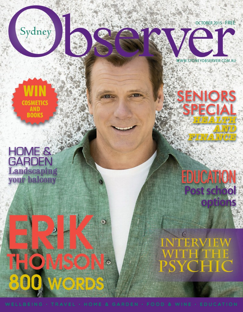 Sydney Observer October 2015 cover with Erick Thomson
