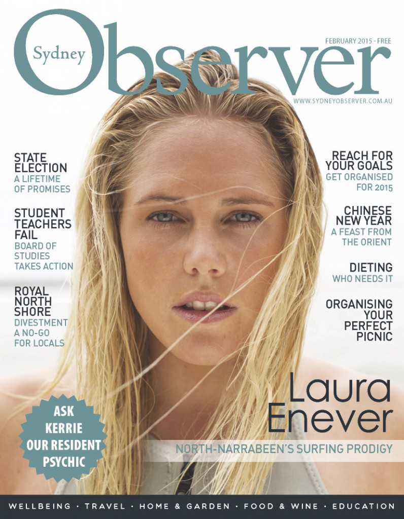 Sydney Observer February 2015 cover with Laura Enever