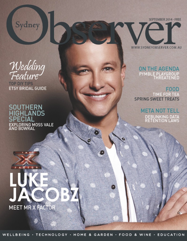 Sydney Observer September 2014 cover with Luke Jacobz