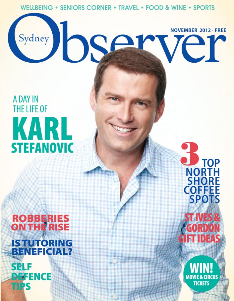 Sydney Observer November 2012 cover issue with Karl Stefanovic.