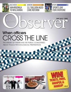 Sydney Observer May 2012 cover issue with Police Psychological Preparation.