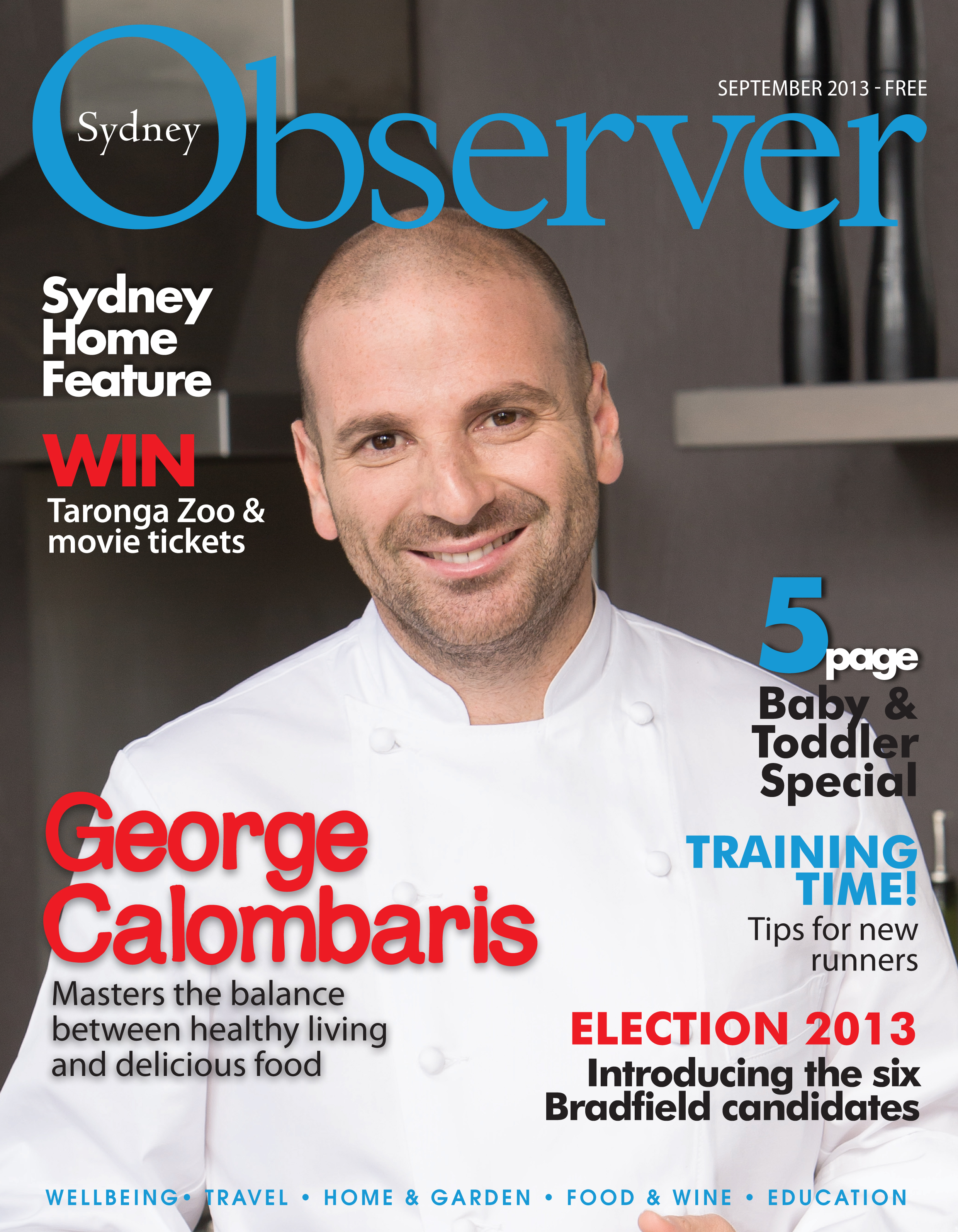 Sydney Observer September 2013 cover issue with George Calombaris.