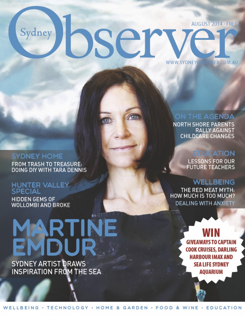 Sydney Observer August 2014 cover with Martine Emdur