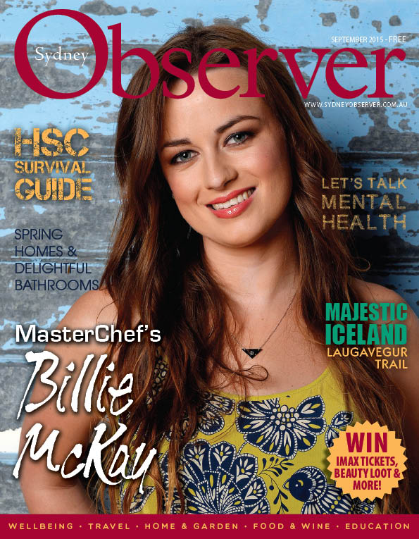 Sydney Observer September 2015 cover with Billie McKay