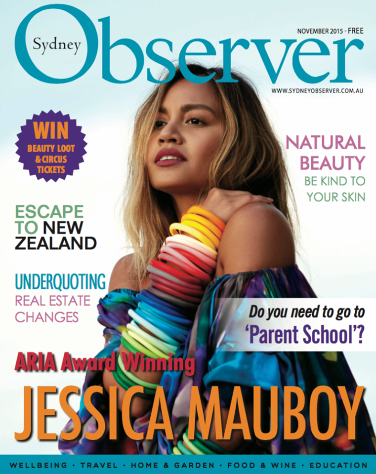 Sydney Observer November 2015 cover with Jessica Mauboy