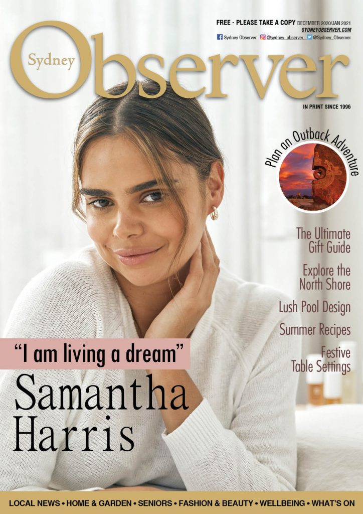 SO Dec 2020/Jan 2021 issue cover, Samantha Harris.