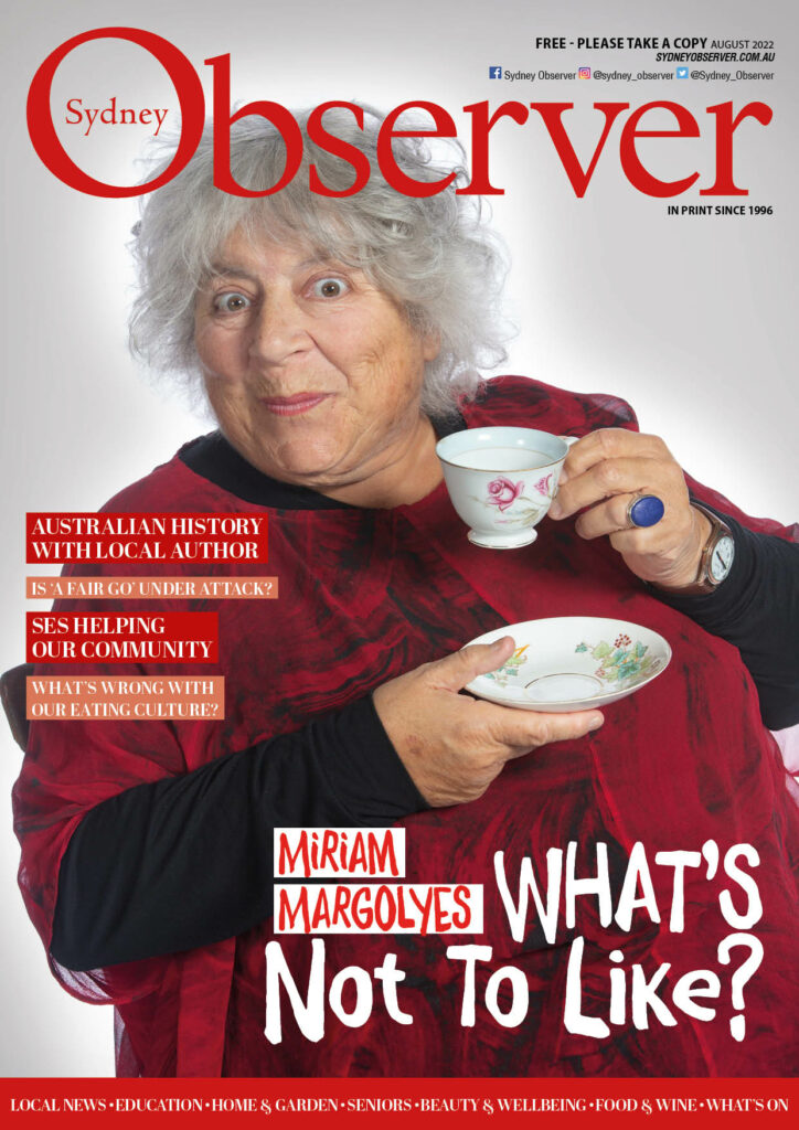 Sydney Observer August cover with actress Mirian Margolyes.